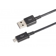 USB кабель microUSB длинный штекер 1 м черный | Фото 1