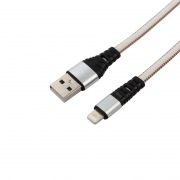 Кабель REXANT USB-Lightning 2.4 A, 1 м, белая нейлоновая оплетка | Фото 2