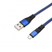 Кабель REXANT USB-microUSB 1 м, плоский провод, синяя джинсовая оплетка  | Фото 2