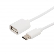 Кабель OTG Type C на USB/2,4A/PVC/white/1m/REXANT | Фото 2
