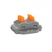 Клемма СМК 222-424P проходная 4 полюса, с монтажной площадкой (0,08-4 мм²), серая (блистер 5 шт./уп.) REXANT | Фото 2