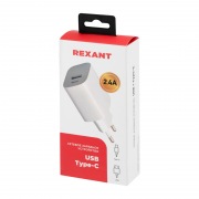 Сетевое зарядное устройство REXANT USB + Type-C, 5V, 2.4 A, белое | Фото 2