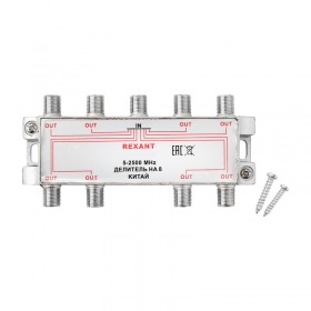 REXANT ДЕЛИТЕЛЬ ТВ х 8 под F разъём 5-2500 МГц СПУТНИК