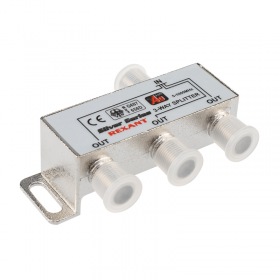 REXANT ДЕЛИТЕЛЬ ТВ x 3 + 4шт. F BOX 5-1000 МГц Silver