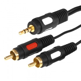 REXANT Шнур 3.5 Stereo Plug-2RCA Plug 5М (GOLD)