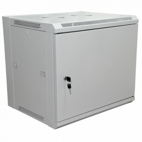 REXANT 19" Настенный шкаф Rexant 6U 600×450×370 мм (ШxГxВ) - передняя дверь металл, боковые стенки съемные (разобранный), RAL 7035