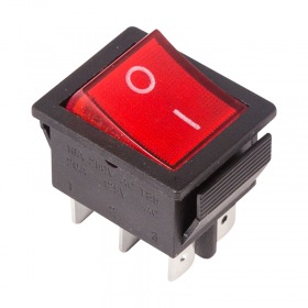 REXANT Выключатель клавишный 250V 15А (6с) ON-ON красный  с подсветкой (RWB-506, SC-767)  REXANT Индивидуальная упаковка 1 шт