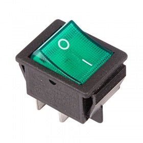 REXANT Выключатель клавишный 250V 16А (4с) ON-OFF зеленый  с подсветкой (RWB-502, SC-767, IRS-201-1)  REXANT Индивидуальная упаковка 1 шт