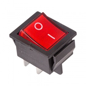 REXANT Выключатель клавишный 250V 16А (4с) ON-OFF красный  с подсветкой (RWB-502, SC-767, IRS-201-1)  REXANT Индивидуальная упаковка 1 шт