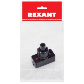 REXANT Выключатель-кнопка 250V 1А (2с) ON-OFF  черный  (PBS-17A2) (для настольной лампы)  REXANT Индивидуальная упаковка 1 шт