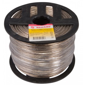 REXANT Трос стальной в ПВХ изоляции d=2.5 мм катушка 200 м REXANT