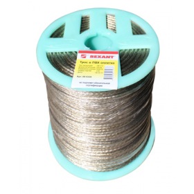 REXANT Трос стальной в ПВХ изоляции d=3.5 мм катушка 200 м REXANT