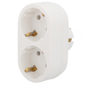 REXANT Двойник электрический 16 А с заземлением белый REXANT