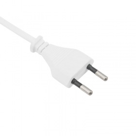 REXANT Шнур сетевой, вилка плоская без розетки, кабель 2x0.75 мм², длина 1,5 метра, белый  REXANT