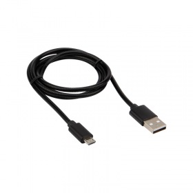 REXANT USB кабель microUSB, шнур в металлической оплетке серебристый  REXANT