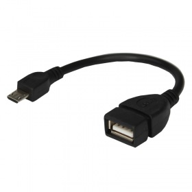 REXANT USB кабель OTG micro USB на USB шнур 0.15 м черный REXANT