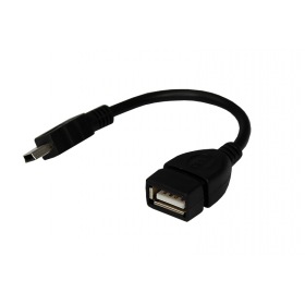 REXANT USB кабель OTG mini USB на USB шнур 0.15 м черный REXANT