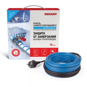 REXANT Греющий саморегулирующийся кабель на трубу 15MSR-PB 25M (25м/375Вт)