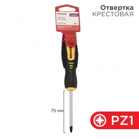 REXANT Отвертка крестовая PZ 1х75 мм, двухкомпонентная рукоятка REXANT