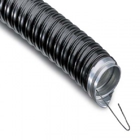REXANT Металлорукав в ПВХ изоляции МРПИнг-50 (бухта 20 м/уп.) с зондом, черный REXANT