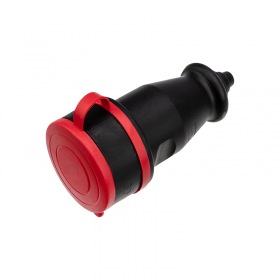 REXANT Розетка переносная влагозащищенная с крышкой, 3Р+РЕ, 32 А, IP44 каучук REXANT