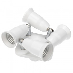 REXANT Разветвитель цокольный Е27-4хЕ27 белый REXANT