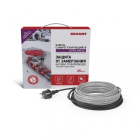 REXANT Греющий саморегулирующийся кабель на трубу Extra Line 25MSR-PB 5M (5м/125Вт) REXANT