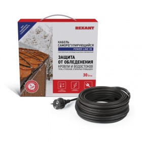 REXANT Греющий саморегулирующийся кабель POWER Line 30SRL-2CR 6M (6м/180Вт) REXANT