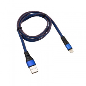 REXANT Кабель REXANT USB-Lightning 2.4 A, 1 м, синяя нейлоновая оплетка