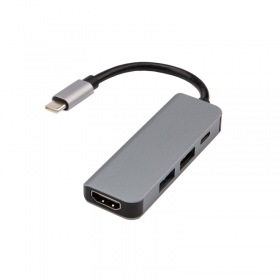 REXANT Разветвитель USB Type-C на 4 порта: 1xHDMI/2xUSB 3.0 PD/1xType-C PD REXANT