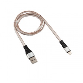 REXANT Кабель REXANT USB-Lightning 2.4 A, 1 м, белая нейлоновая оплетка