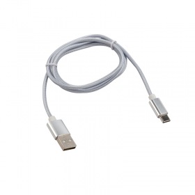 REXANT Кабель USB-Type-C/2A/nylon/silver/1m/REXANT