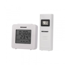 REXANT Электронный термометр с часами и беспроводным выносным датчиком