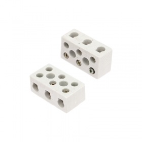 REXANT Клемма керамическая винтовая КВ 12 мм² 3 пары контактов с крепежным отверстием (45 шт./уп.) REXANT