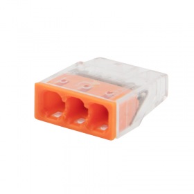 REXANT Экспресс-клемма REXANT СМК 2273-203, 3-проводная 0.5-2.5 мм², прозрачная (100 шт./уп.)