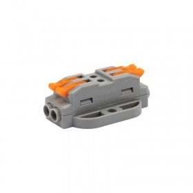 REXANT Клемма СМК 222-422P проходная 2 полюса, с монтажной площадкой (0,08-4 мм²), серая (блистер 5 шт./уп.) REXANT