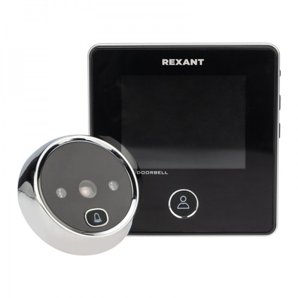 Видеоглазок дверной REXANT (DV-113) с цветным LCD-дисплеем 2.8" с функцией звонка и записи фото, встроенный аккумулятор 