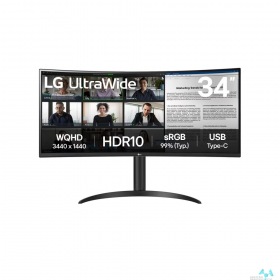LG LCD LG 34" 34WR55QK-B {VA Curved 1500R 3440x1440 100Hz 5ms 300cd 3000:1 2xHDMI2.0 DisplayPort1.4 USB-C(65W PD) VESA}