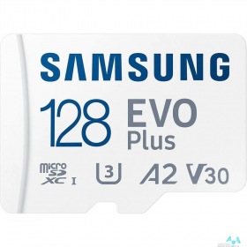 Samsung microSDXC 128GB Samsung EVO Plus Memory Card MB-MC128KA A2, Video Class 30, UHS Class 3 MB-MC128KA/APC